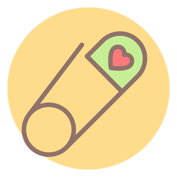 Herzsicherheitsnadelkreissymbol PNG-Design