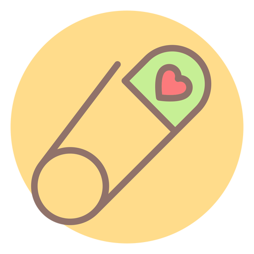 Ícone de círculo de pino de segurança do coração Desenho PNG
