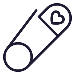 Ícone de traço do pino de segurança do coração Transparent PNG
