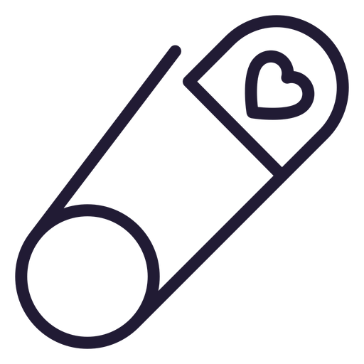 Heart safety pin stroke icon
