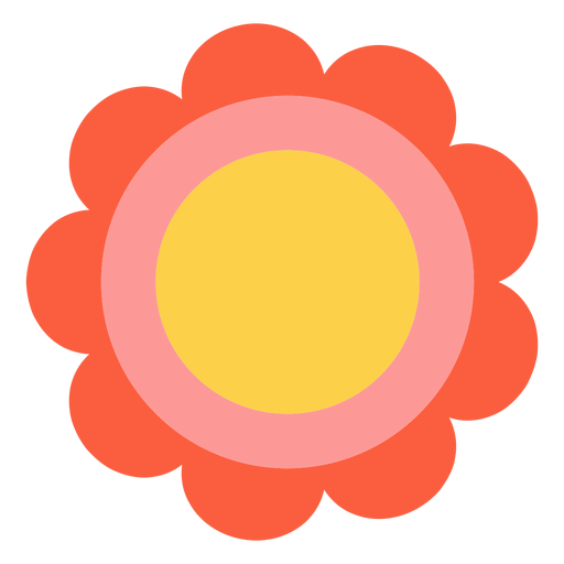 Hippie flower element PNG Design