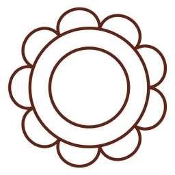 Hippie-Blumenstrichelement PNG-Design