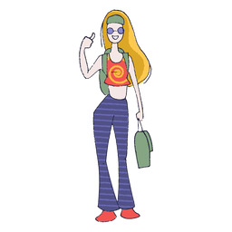 Garota hippie auyostop Desenho PNG