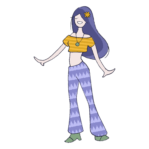 Desenho de menina hippie Desenho PNG