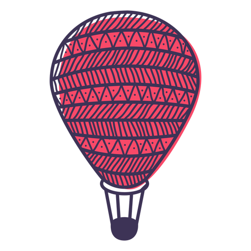 Doodle de globo de aire caliente Diseño PNG
