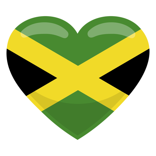Bandera del coraz?n de jamaica Diseño PNG