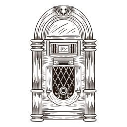 Ilustración de boceto de tocadiscos Diseño PNG