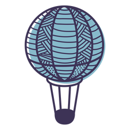 Line pattern hot air balloon PNG Design