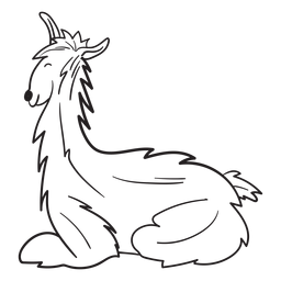 Llama lying stroke PNG Design