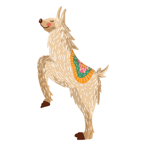 Llama on hind legs illustration