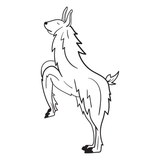 Llama on hind legs stroke PNG Design
