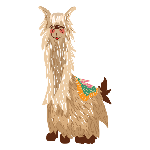 Llama sitting illustration PNG Design