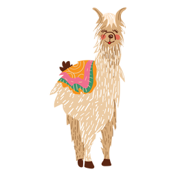 Llama standing illustration PNG Design
