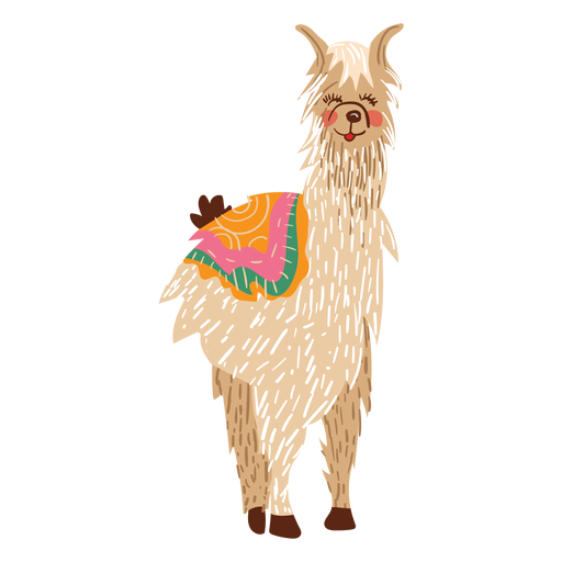 Llama standing illustration PNG Design