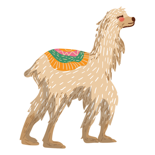 Llama walking illustration