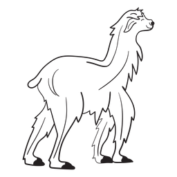 Llama walking stroke PNG Design