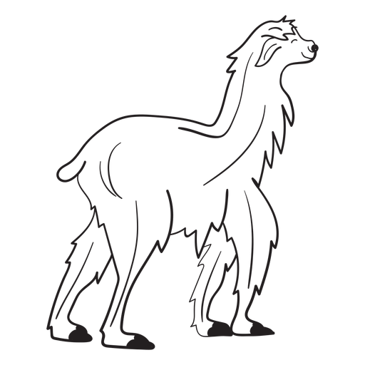 Llama walking stroke PNG Design