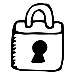Locked padlock doodle icon PNG Design