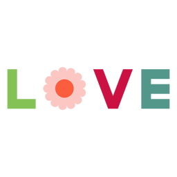 Elemento de letras de amor Diseño PNG