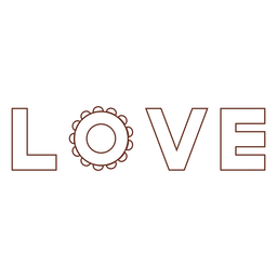 Elemento de traço de letras de amor Desenho PNG