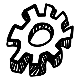 Doodle 3d de engranaje de máquina Diseño PNG