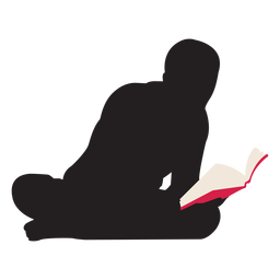 Hombre leyendo en silueta de piso Diseño PNG