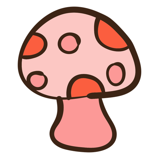 Doodle colorido de cogumelo Desenho PNG