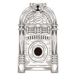 Bosquejo de la máquina de discos de música Diseño PNG