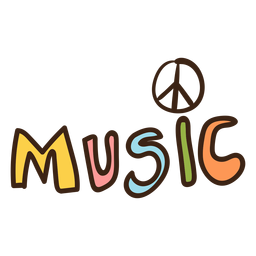 Doodle hippie de letras de música Doodle hippie de letras de música