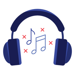 Ícone de fones de ouvido de notas musicais Desenho PNG