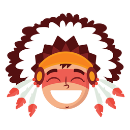 Cabeça de homem nativo americano Desenho PNG