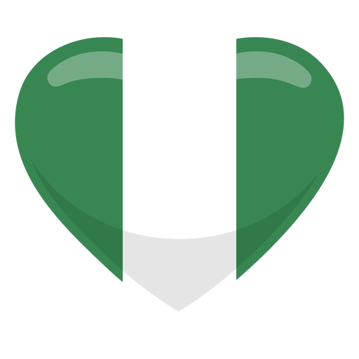 Bandera del coraz?n de Nigeria Diseño PNG