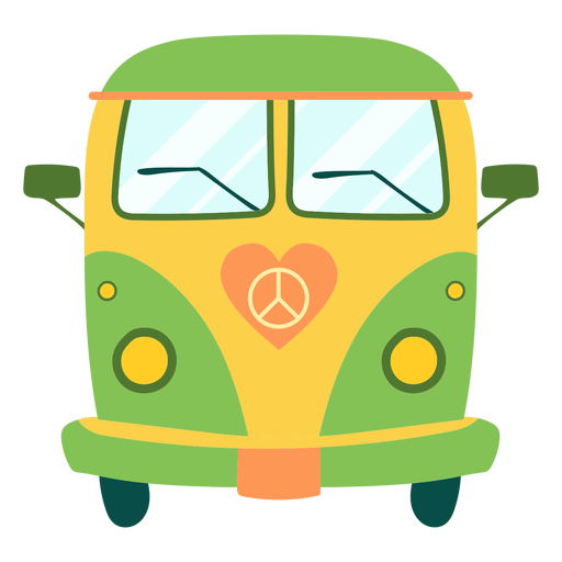 Elemento de ônibus hippie pintado Desenho PNG