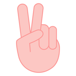 Friedenshandzeichen Hippieelement PNG-Design