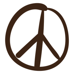 Símbolo de paz color doodle Diseño PNG