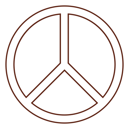 Peace symbol stroke element PNG Design