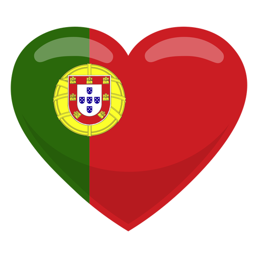 Portugal heart flag heart flag PNG Design