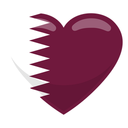 Bandeira do coração do Qatar Transparent PNG