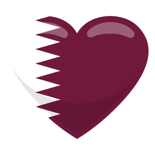 Bandera del coraz?n de Qatar Diseño PNG