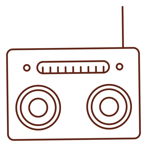 Radio cassette player stroke element - Transparent PNG & SVG vector file