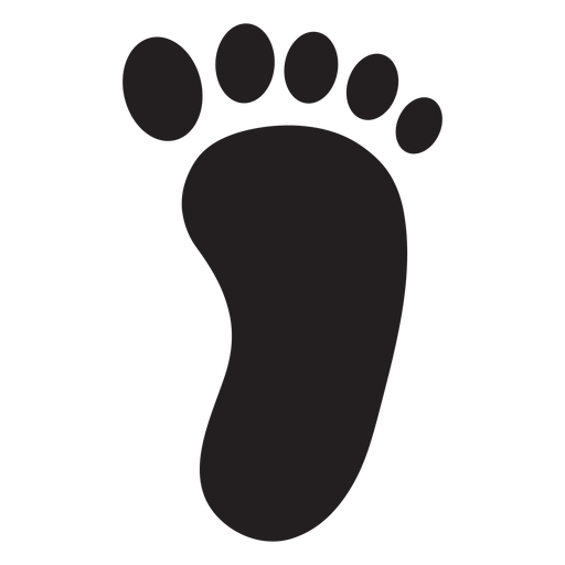Right foot footprint silhouette PNG Design