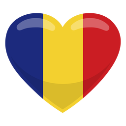 Bandeira do coração da Romênia Desenho PNG