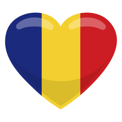 Bandera del coraz?n de rumania Diseño PNG