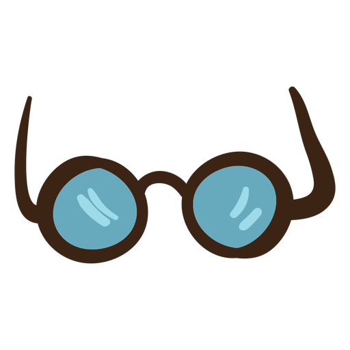 Round glasses colored doodle PNG Design