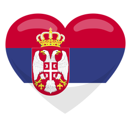 Bandera del corazón de Serbia Diseño PNG
