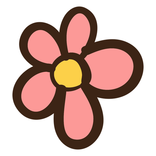 Einfaches Blumen-Hippie-Gekritzel PNG-Design