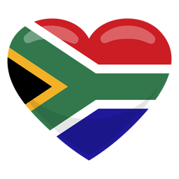 Bandeira coração da áfrica do sul