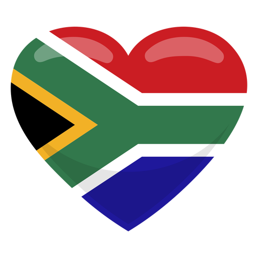 South africa heart flag PNG Design