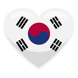 South korea heart flag South korea heart flag