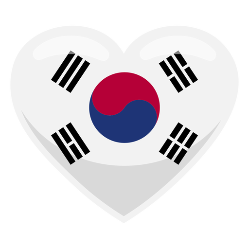 Bandera del coraz?n de corea del sur